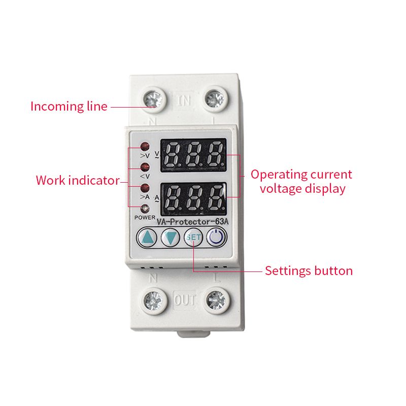 Home Usage Dual LED Display 40A 63A Din Rail 230V