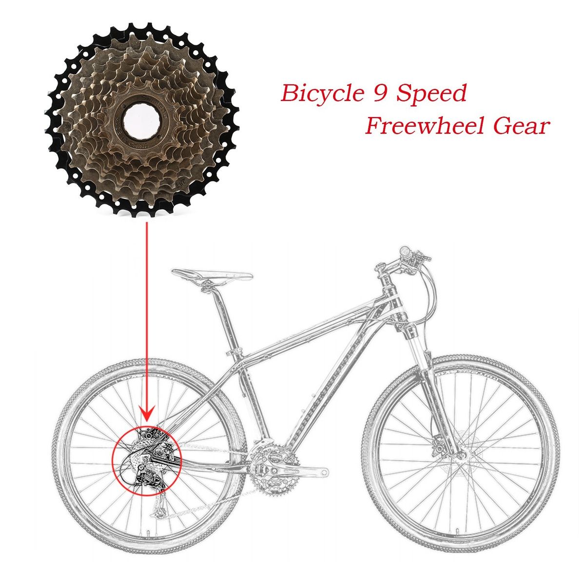 Threaded Steel 9 Speed 13-32T Freewheel Gear Flywheel