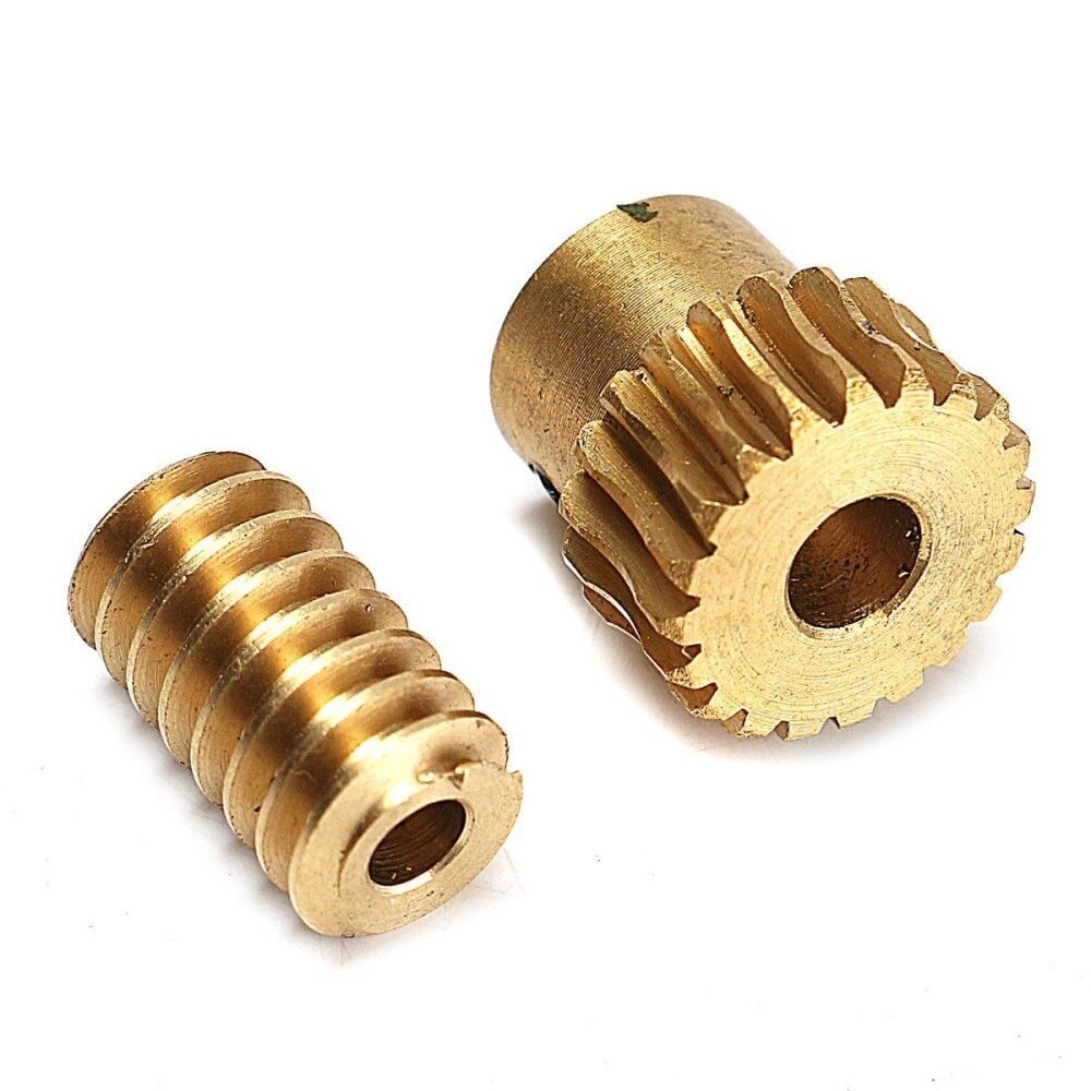 Motor Output Brass Copper Worm Wheel Gear 0.5 Modulus 1:10 Reduction Ratio Gear