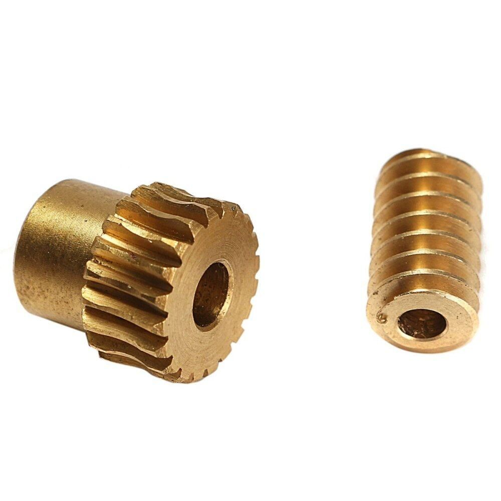 Motor Output Brass Copper Worm Wheel Gear 0.5 Modulus 1:10 Reduction Ratio Gear