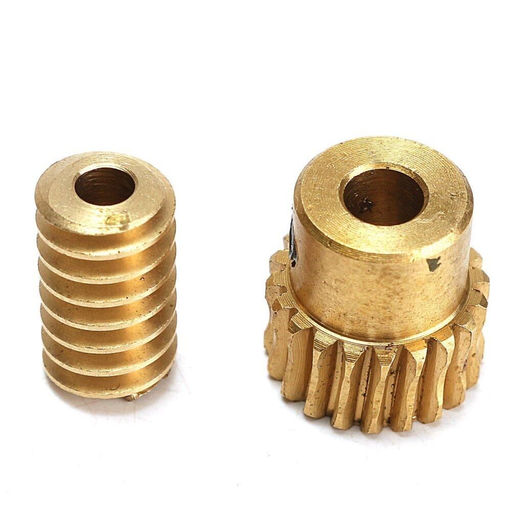 Motor Output Brass Copper Worm Wheel Gear 0.5 Modulus 1:10 Reduction Ratio Gear