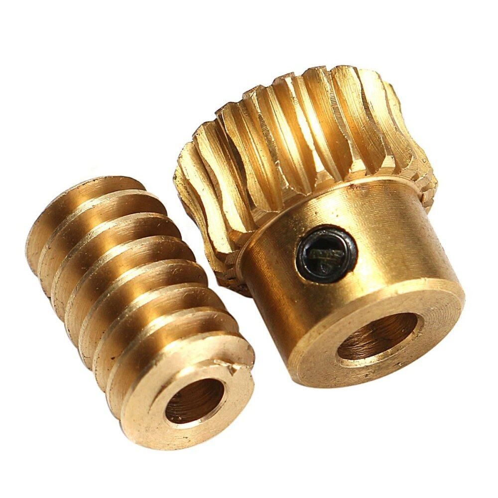 Motor Output Brass Copper Worm Wheel Gear 0.5 Modulus 1:10 Reduction Ratio Gear
