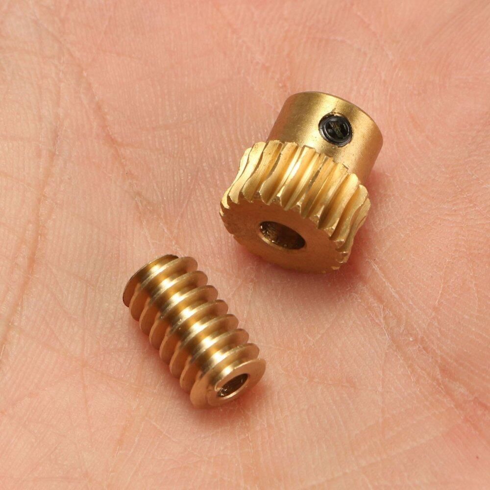 Motor Output Brass Copper Worm Wheel Gear 0.5 Modulus 1:10 Reduction Ratio Gear