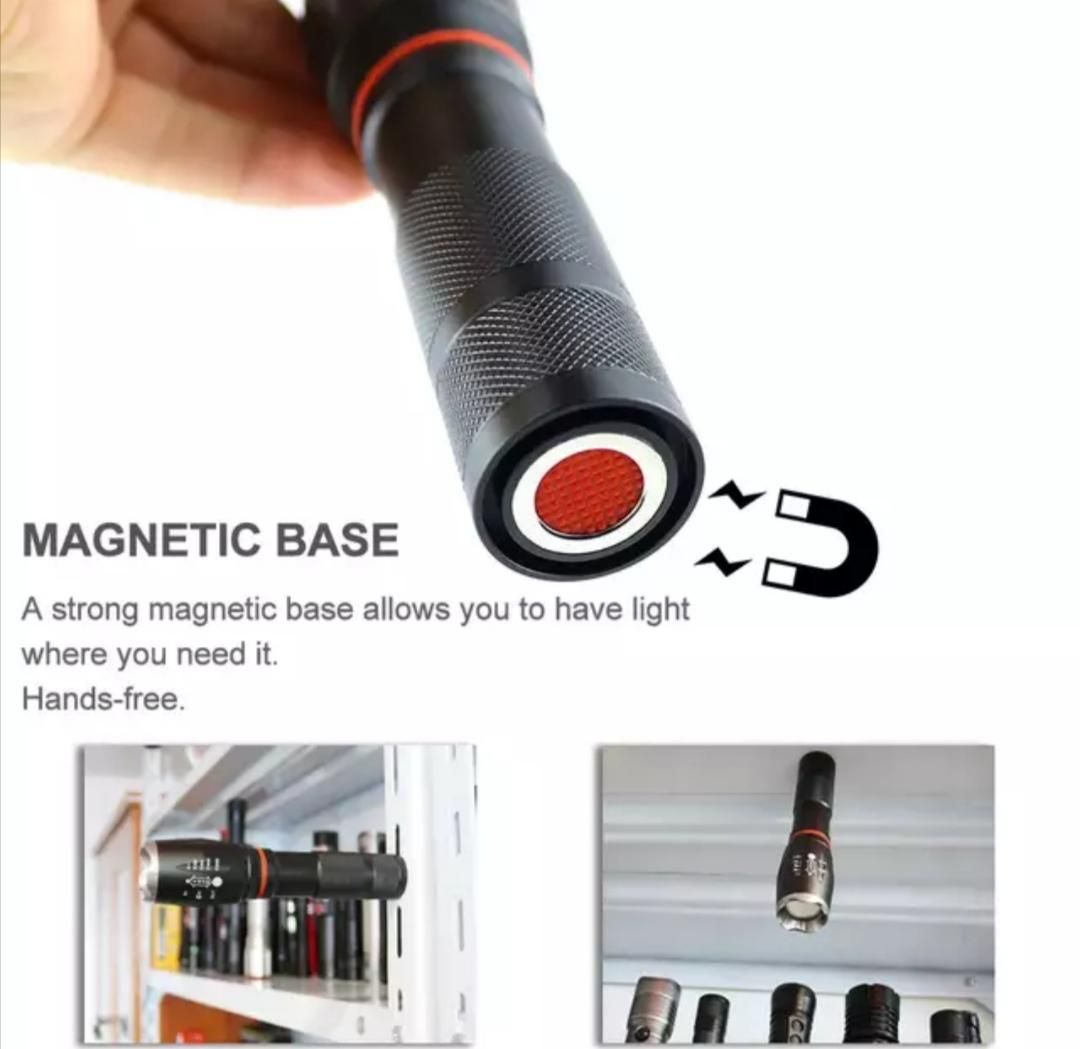 Rechargeable Waterproof COB LED Flashlight With Magnet