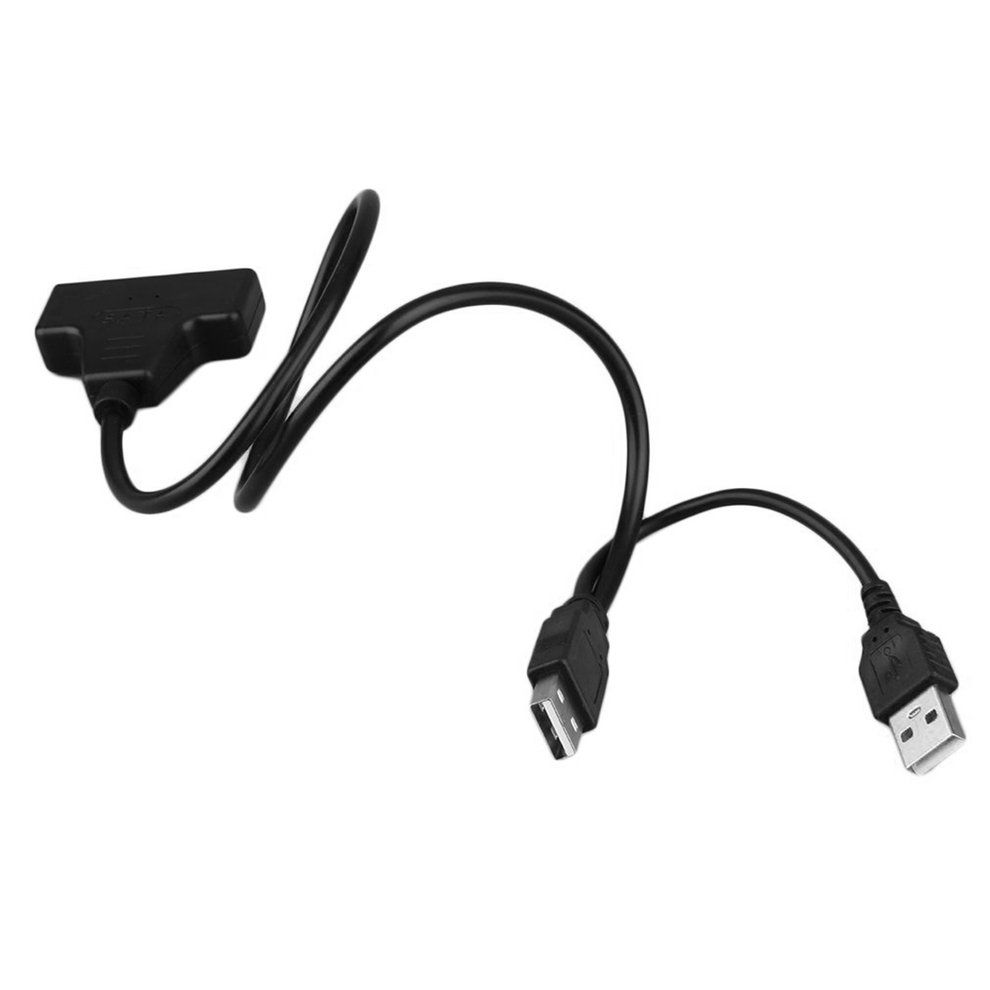 USB 2.0 Male To   7+15P 22 Pin  Able Adapter For 2.5" SSD/Hard Disk Drive-Black