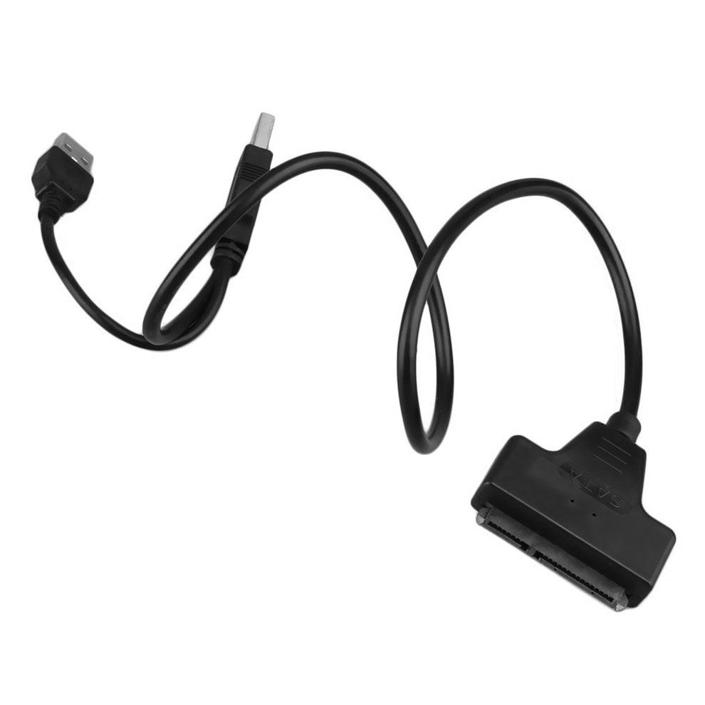 USB 2.0 Male To   7+15P 22 Pin  Able Adapter For 2.5" SSD/Hard Disk Drive-Black