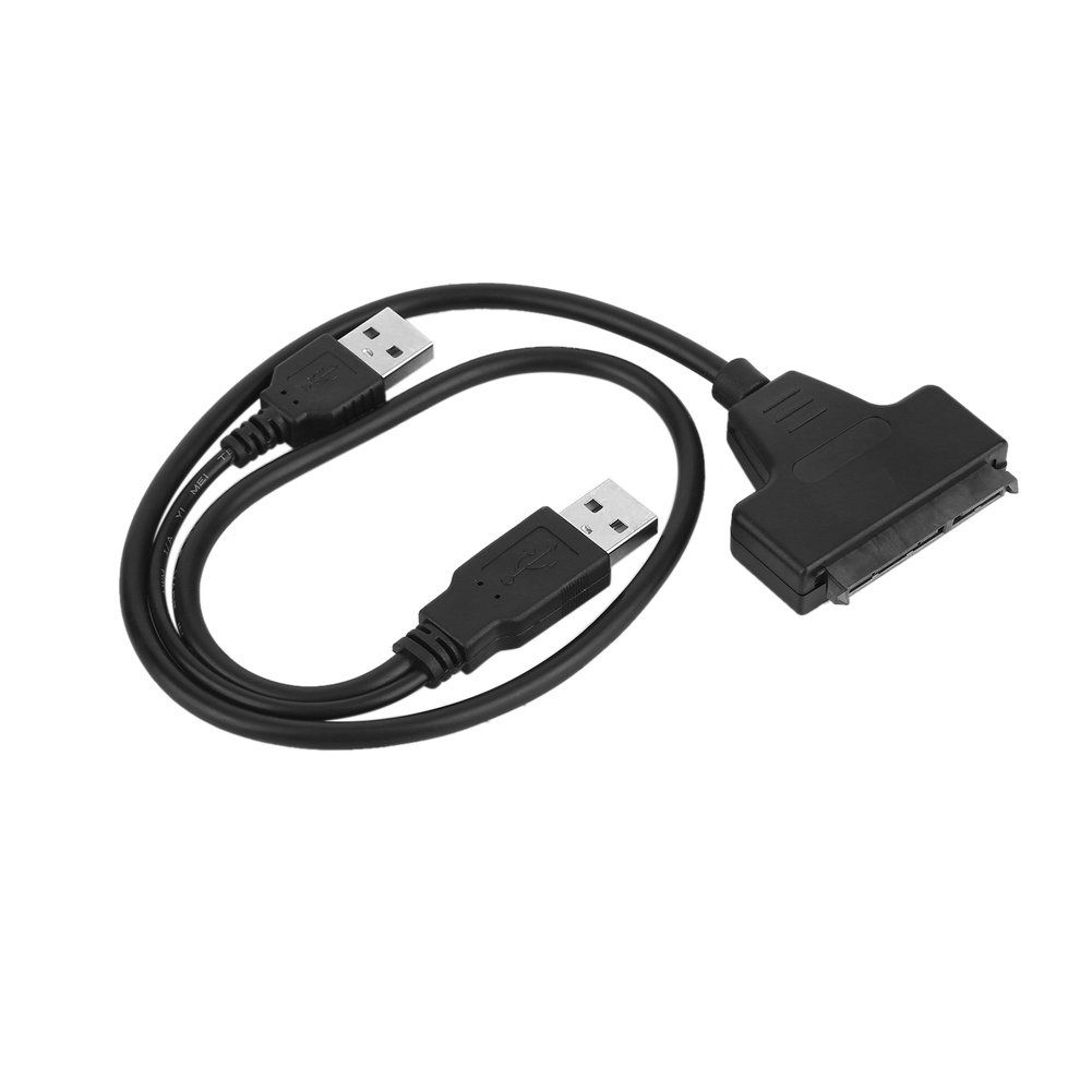 USB 2.0 Male To   7+15P 22 Pin  Able Adapter For 2.5" SSD/Hard Disk Drive-Black