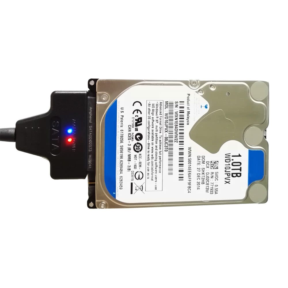 USB2.0 To SATA 22Pin Cable Adapter For 2.5" SATA HDD Hard