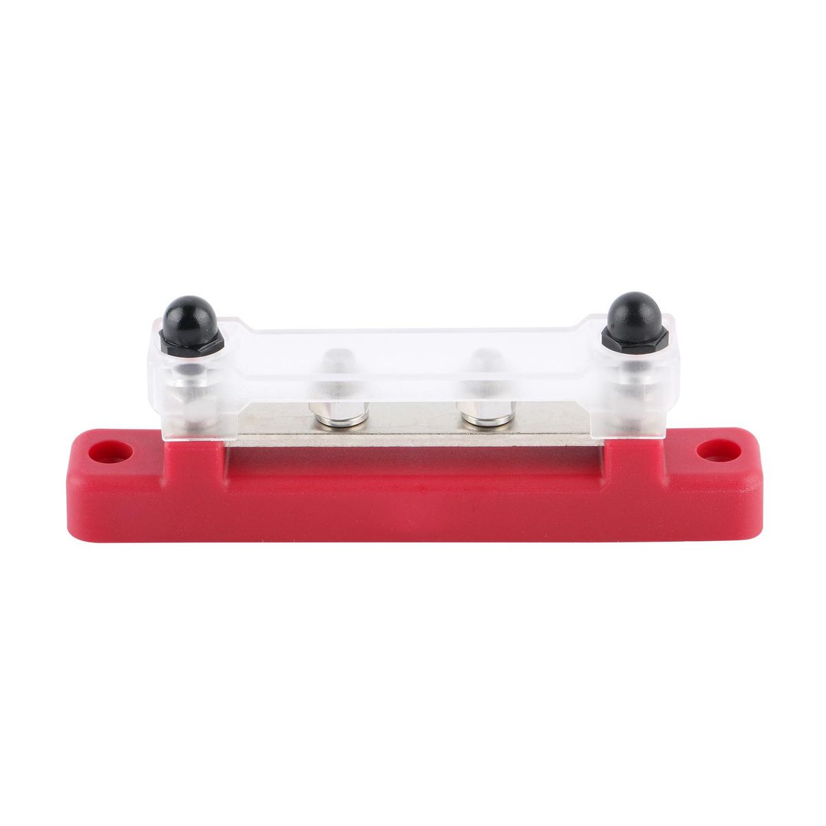 Bus Bar M6*4 Single-row Nylon Base BusBar Block with Cover Ground Power Distribution Red+Black 2 Pcs 8 Terminals Included for Car Boat Marine Caravan RV