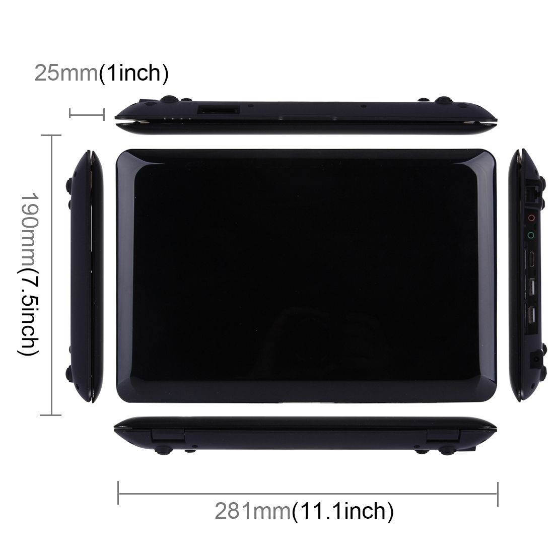TDD-10.1 Netbook PC, 10.1 Inch, 1GB+8GB, Android 5.1 Allwinner A33  Quad Core 1.6GHz, BT, WiFi,  SD, RJ45(Black)