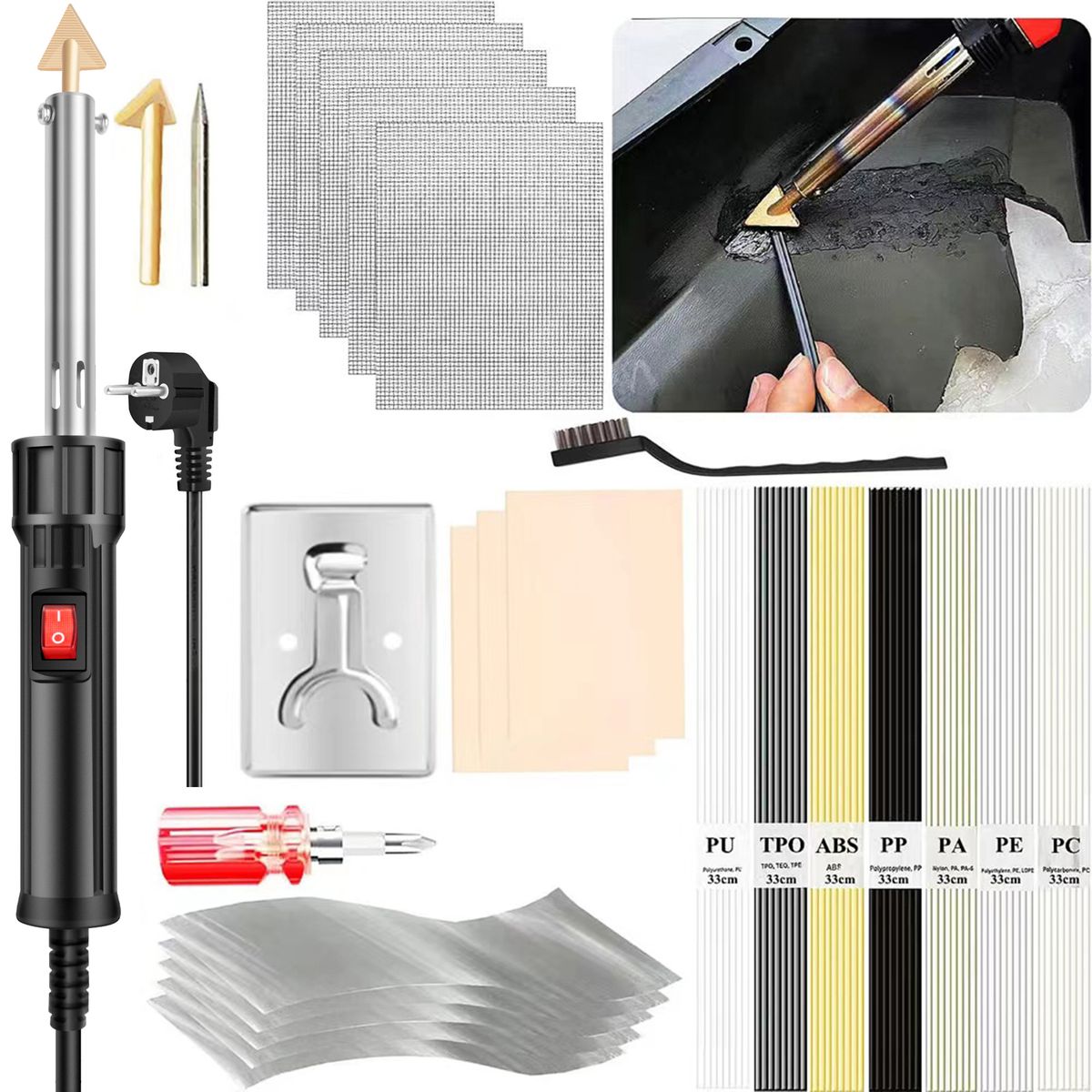 150W Plastic Welding Kit,2-in-1 Plastic Welder   Soldering