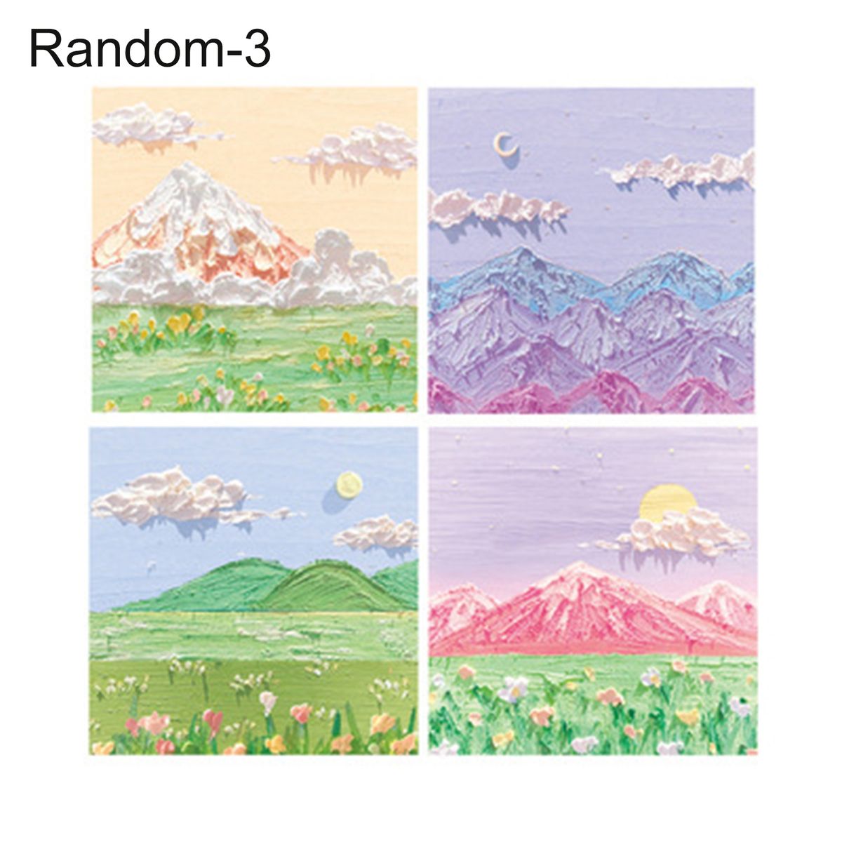 80Pcs/Set Beautiful Oil Painting Style Sticky Note Cartoon