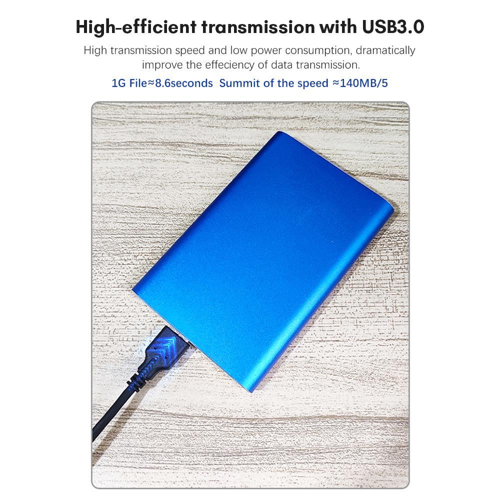 80GB USB3.0 High-speed Portable Hard Disk 2.5 inch SATA Mobile Hard Drive High-speed Transmission for PC Laptop Red