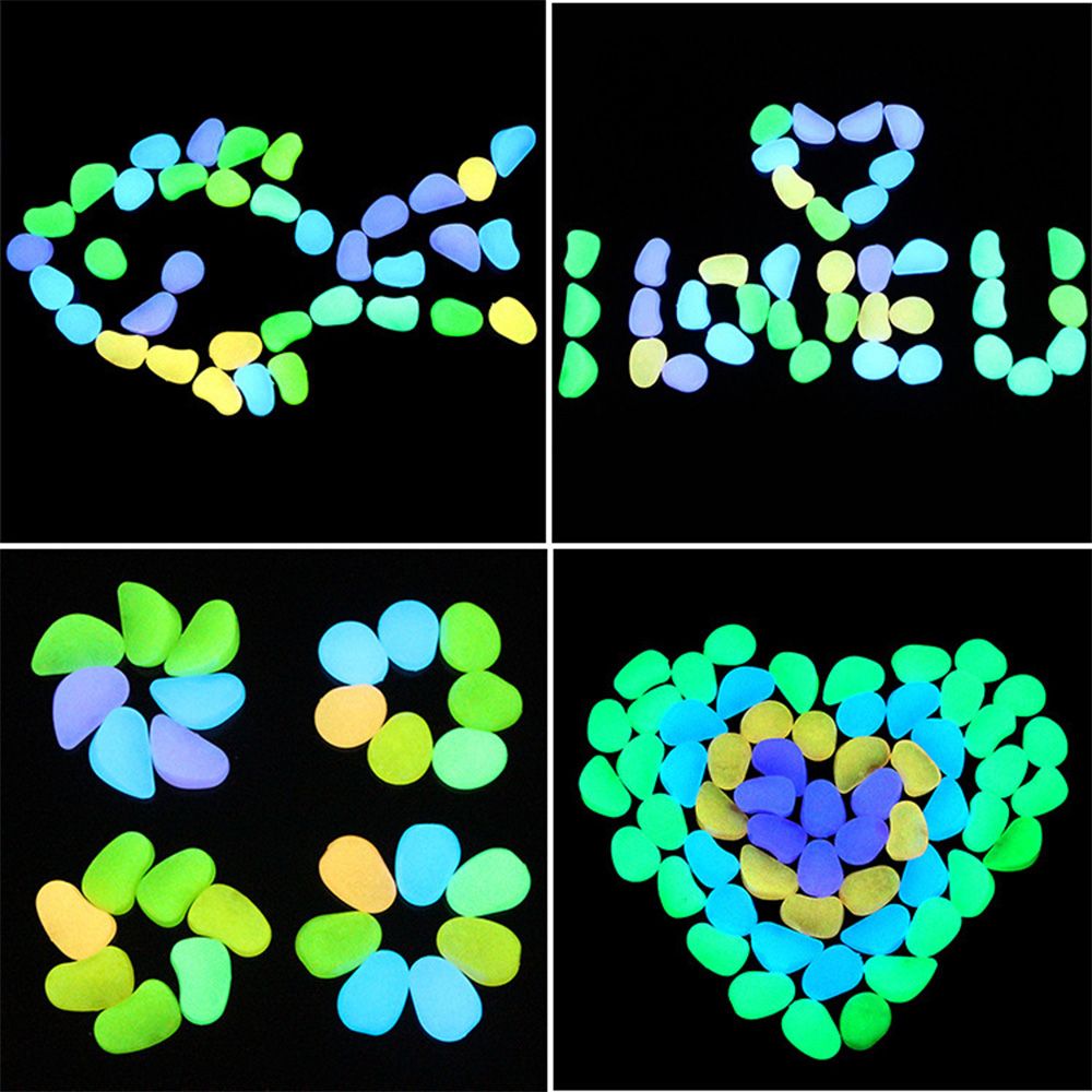 100PCS Glowing Stones For Decorations Fish Tank Aquarium