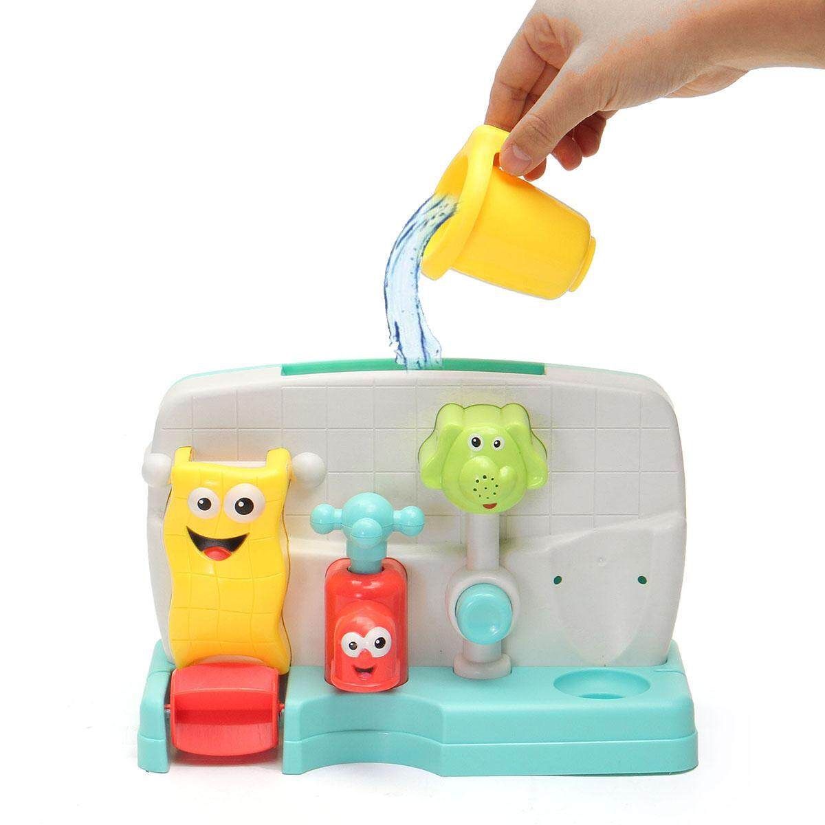 Newborn Baby Kids Bath Toys Set Water Taps Buttressed Spout Spray Shower Play