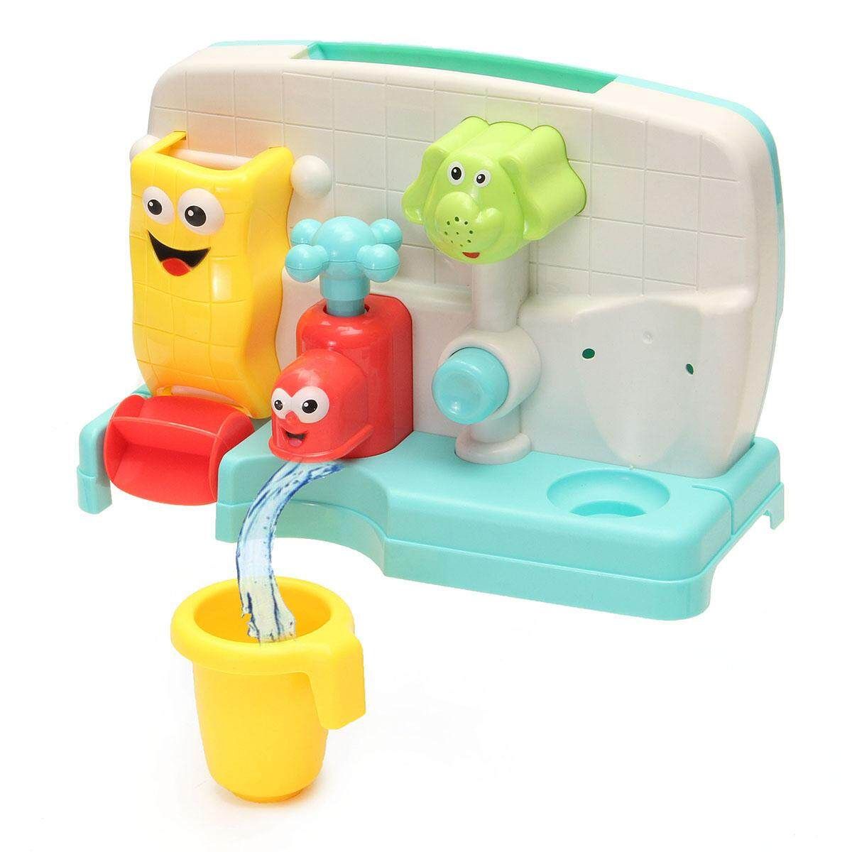 Newborn Baby Kids Bath Toys Set Water Taps Buttressed Spout Spray Shower Play
