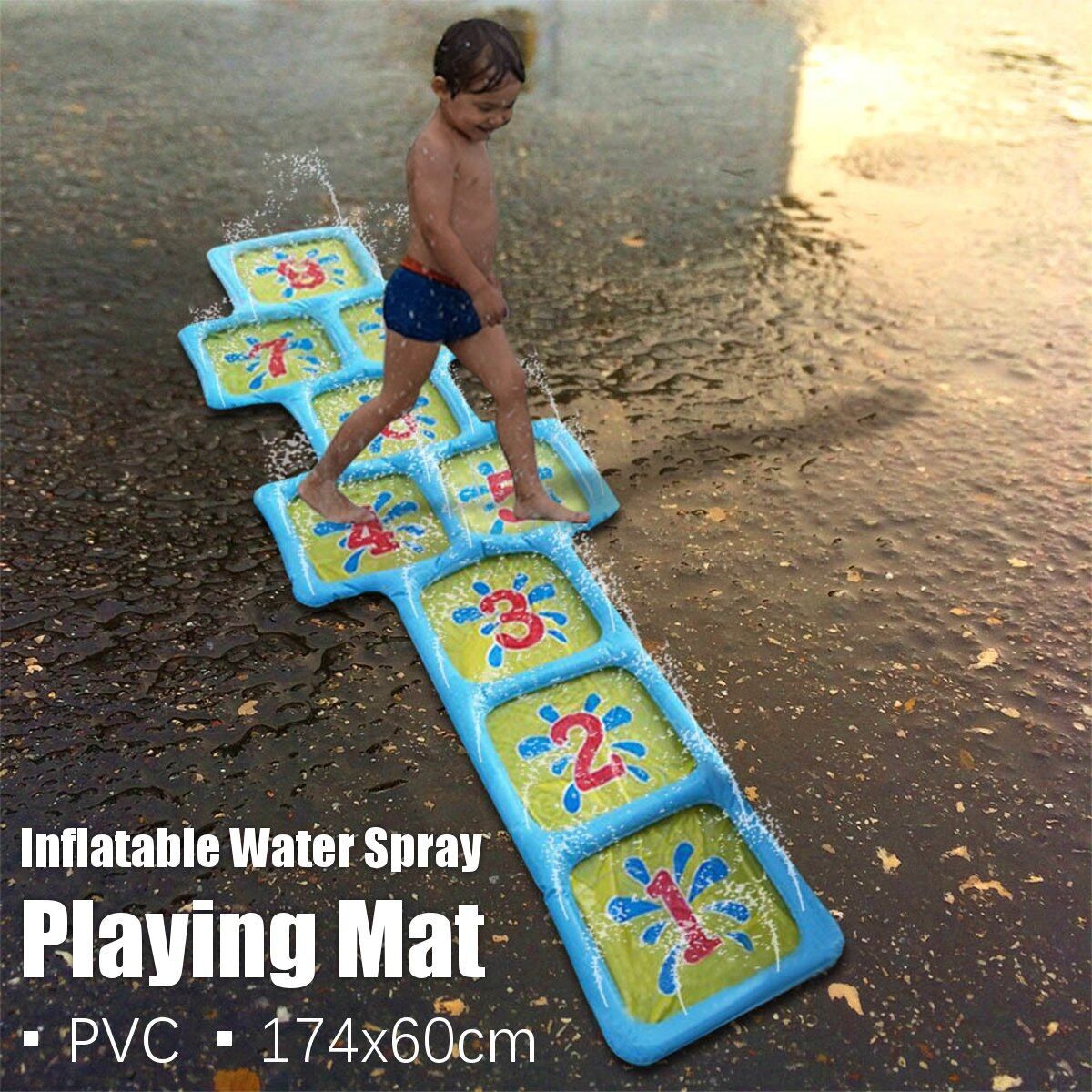 174x60cm Inflatable Spray Water Cushion Summer Kids Play Water Mat Lawn Games Pad Sprinkler Play Toys Outdoor Tub Swiming Pool