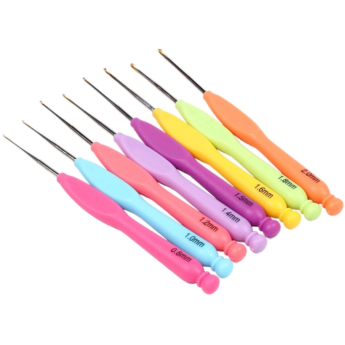 8Pcs/Set Plastic Handle Sewing Kit Weave Crochet Hooks Kit Aluminum Knitting Needle Yarn Stitching Sewing Needles