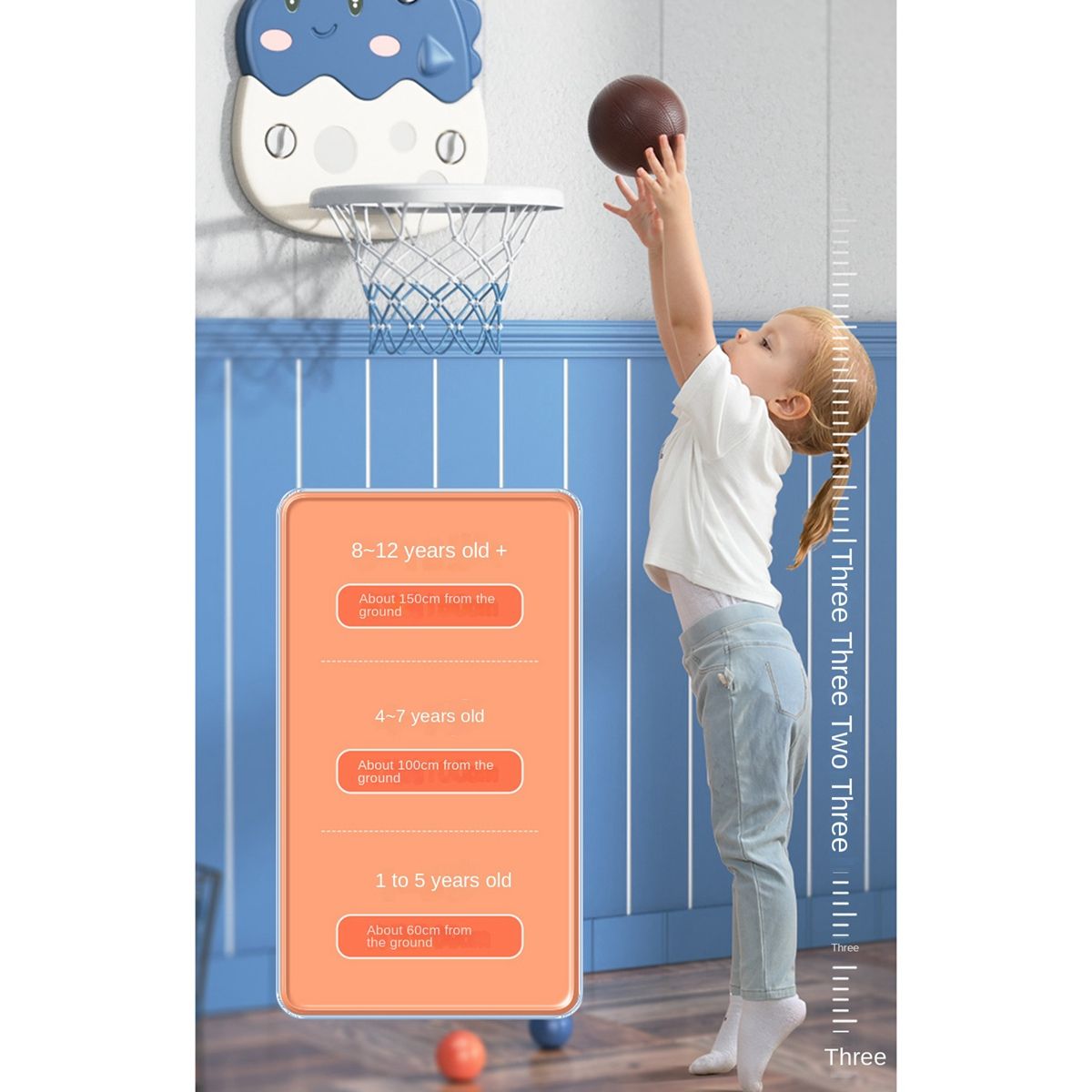 Kids Sports Toy Hoop Set with Balls & Ball P
