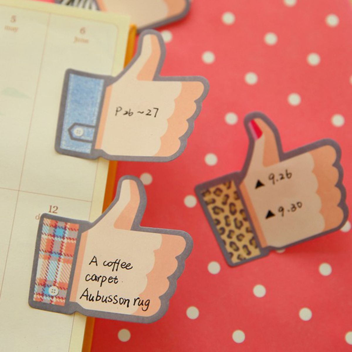 40 Sheets Sticky Note Pad Thumbs Up Series Sticky Note Pad Multicolor