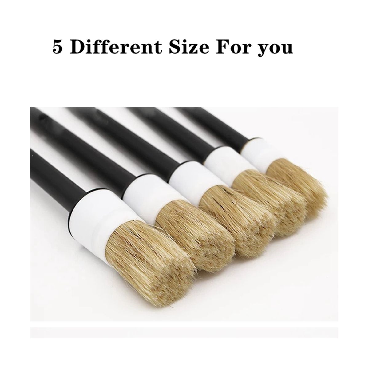 Car Exterior Interior Detail Brush 5Pcs Hair Bristle Brushes for Car Cleaning Auto Detail Tools Dashboard Cleaning Brush