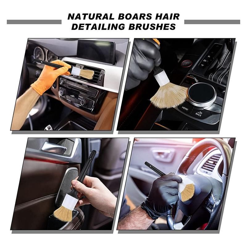 Car Exterior Interior Detail Brush 5Pcs Hair Bristle Brushes for Car Cleaning Auto Detail Tools Dashboard Cleaning Brush