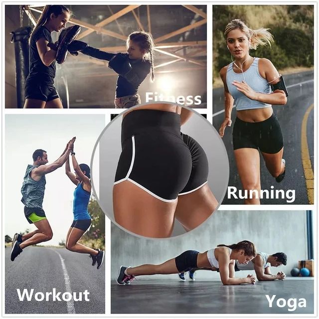 Women Gym High Waist Elastic Workout Short Stretch Yoga Black