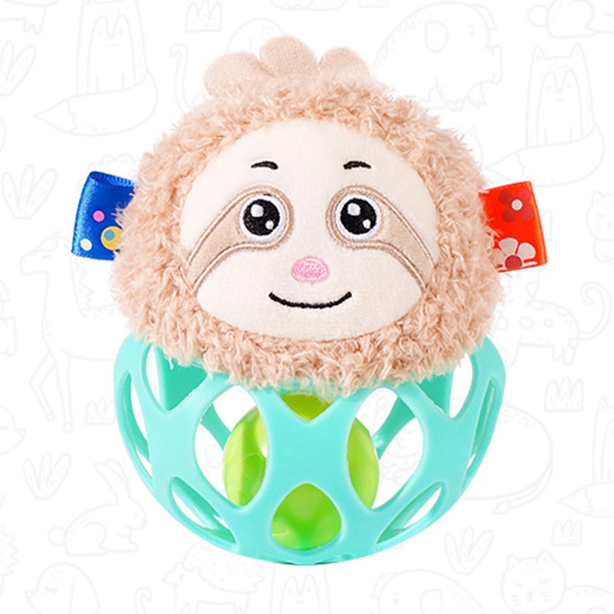 Animal Ball Toy Children Catch Ball Soft Grasping Toy Green