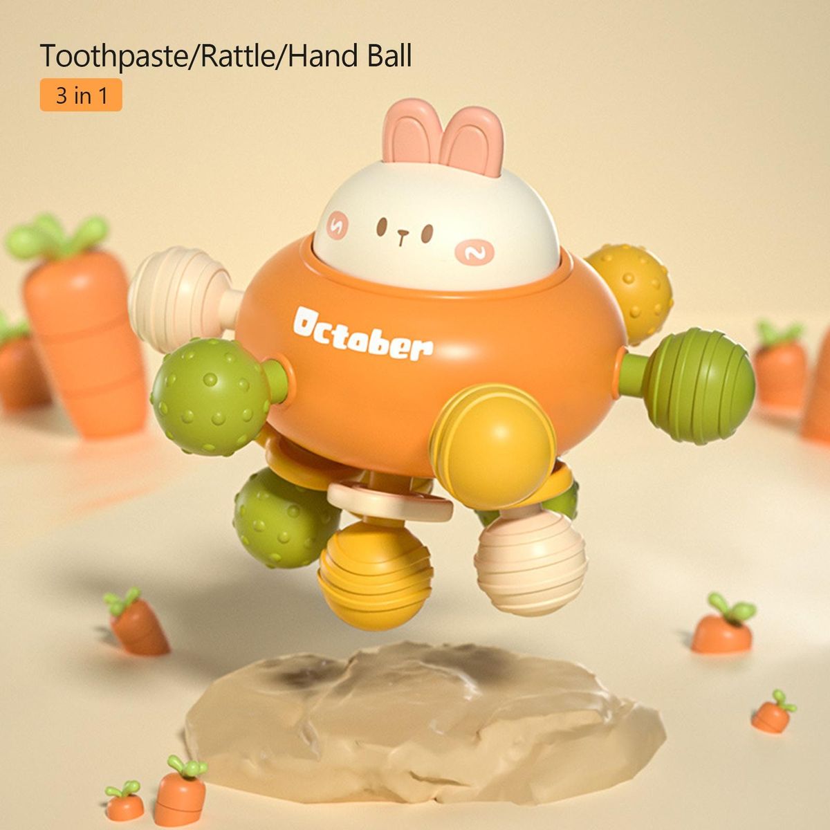 Baby Rattle Soft Teether Sensory Training Toy
