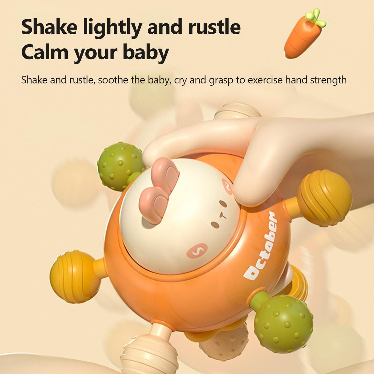 Baby Rattle Soft Teether Sensory Training Toy