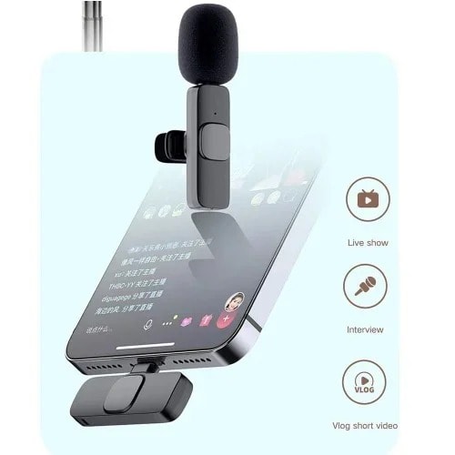 Wireless Microphone Lavalier Portable Audio Video Recording Mic For Android Type C