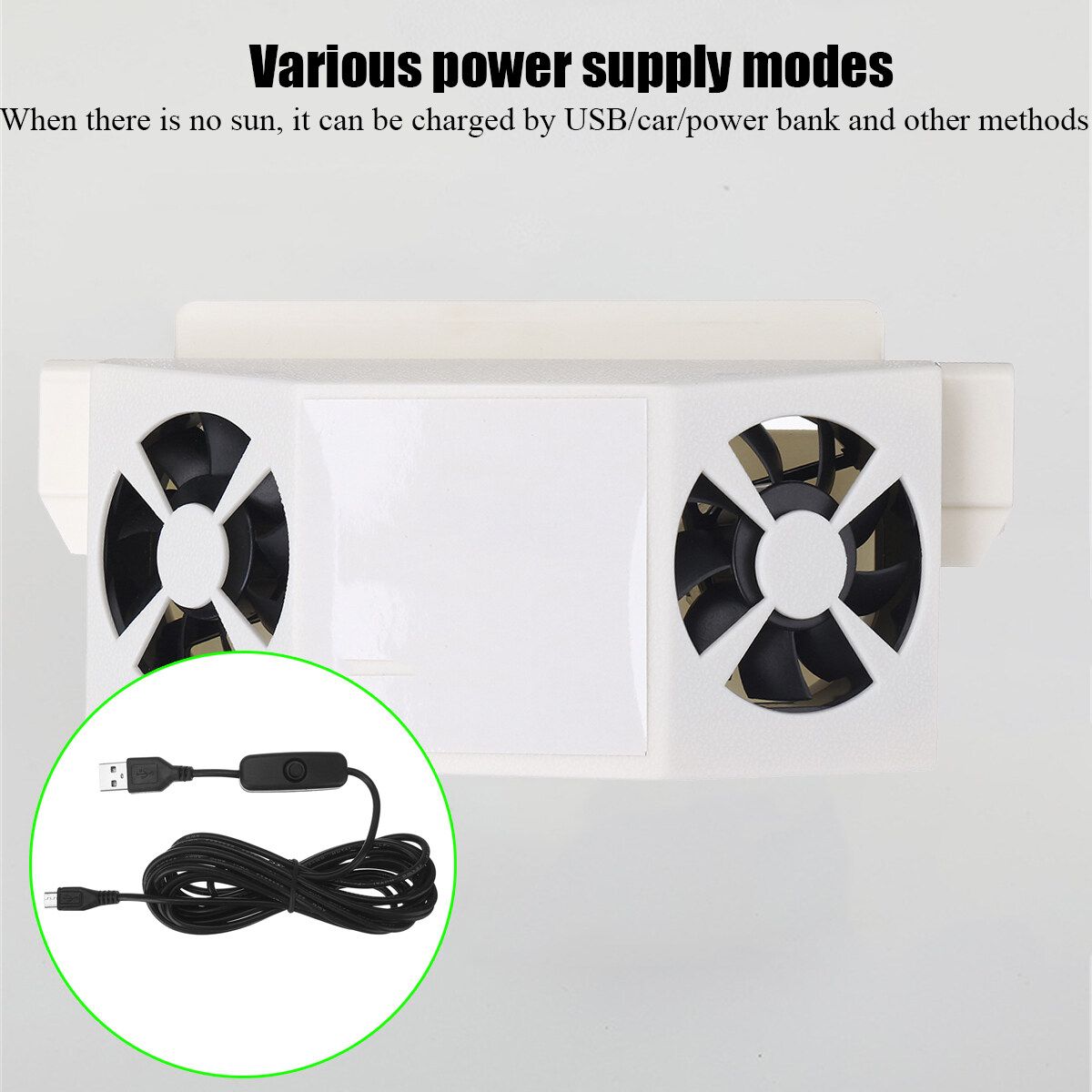 [With/Without Solar Panel] Solar Car Window Heat Powered Fan Ventilator Auto Cool Pets Air Vent Car Vehicle Van