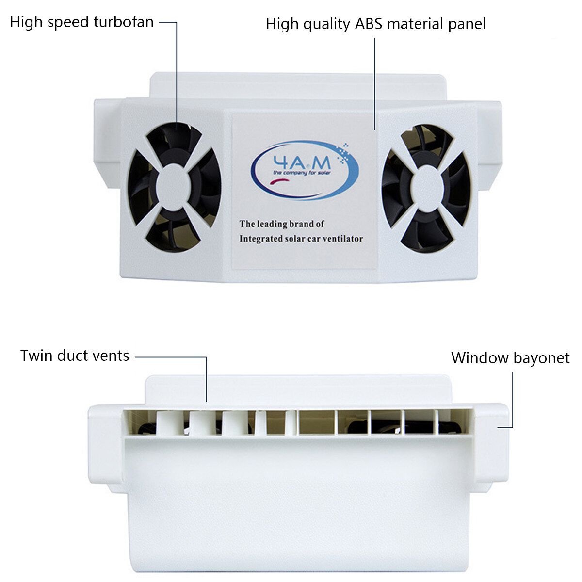[With/Without Solar Panel] Solar Car Window Heat Powered Fan Ventilator Auto Cool Pets Air Vent Car Vehicle Van