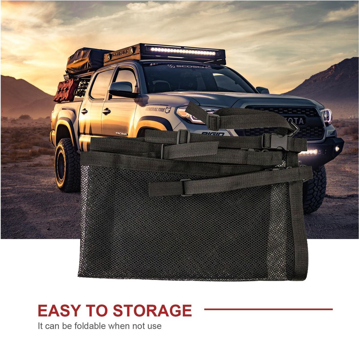 Car Ceiling Storage Net Ceiling Cargo Net Pocket Car Roof Long Trip Storage Bag for SUV Truck Bed Quilt Childrens Toy Towel