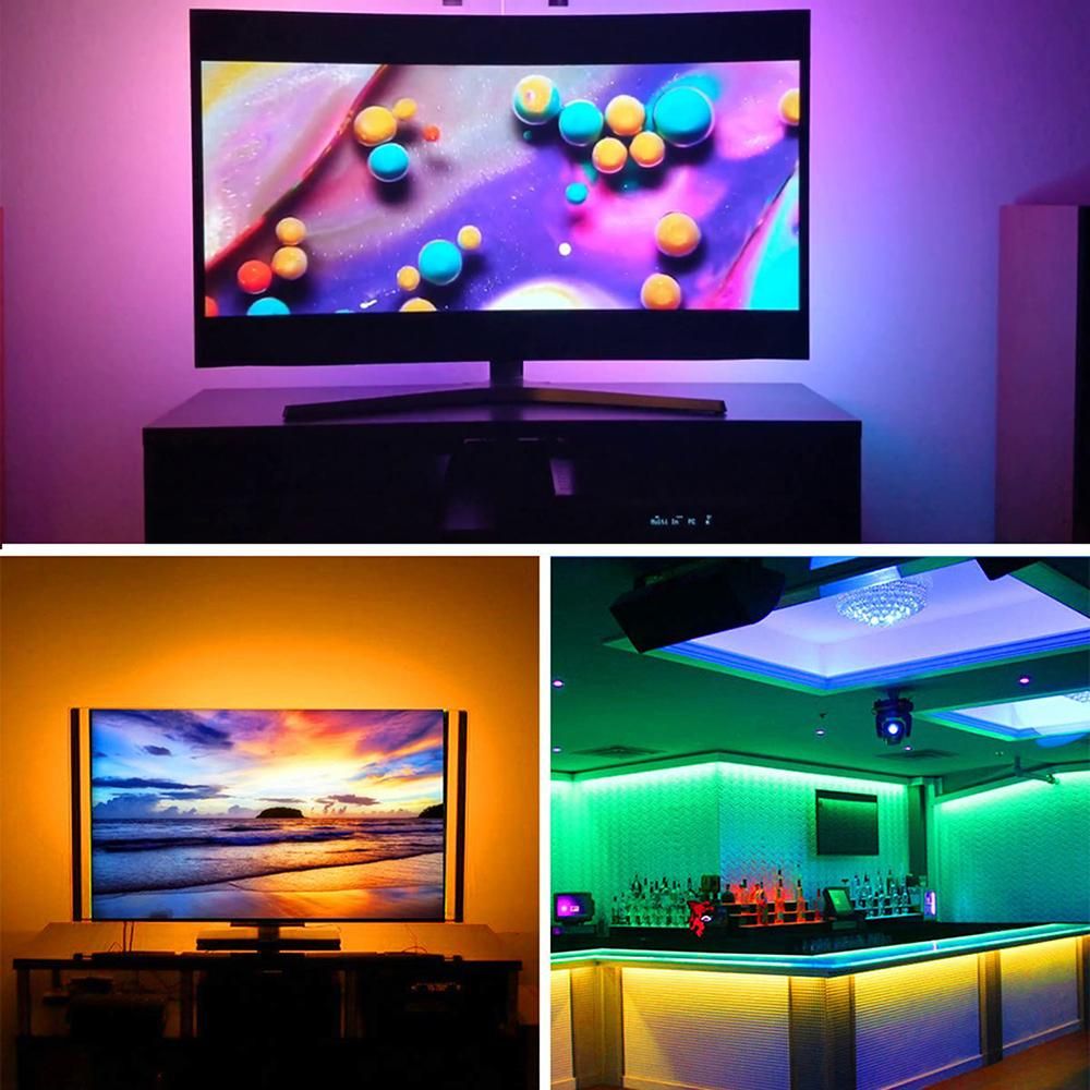 LEDs Strip Light Set USB RGB Flexible LEDs Rope Lighting Mini 3 Button Cuttable Self-adhesive LEDs Strips for Home Party Decoration Restaurant KTV Club DIY