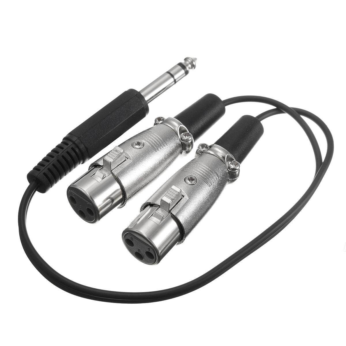 1/4'' 6.35mm Male TRS To Dual XLR Female Guitar Speaker Audio Splitter Y Cable