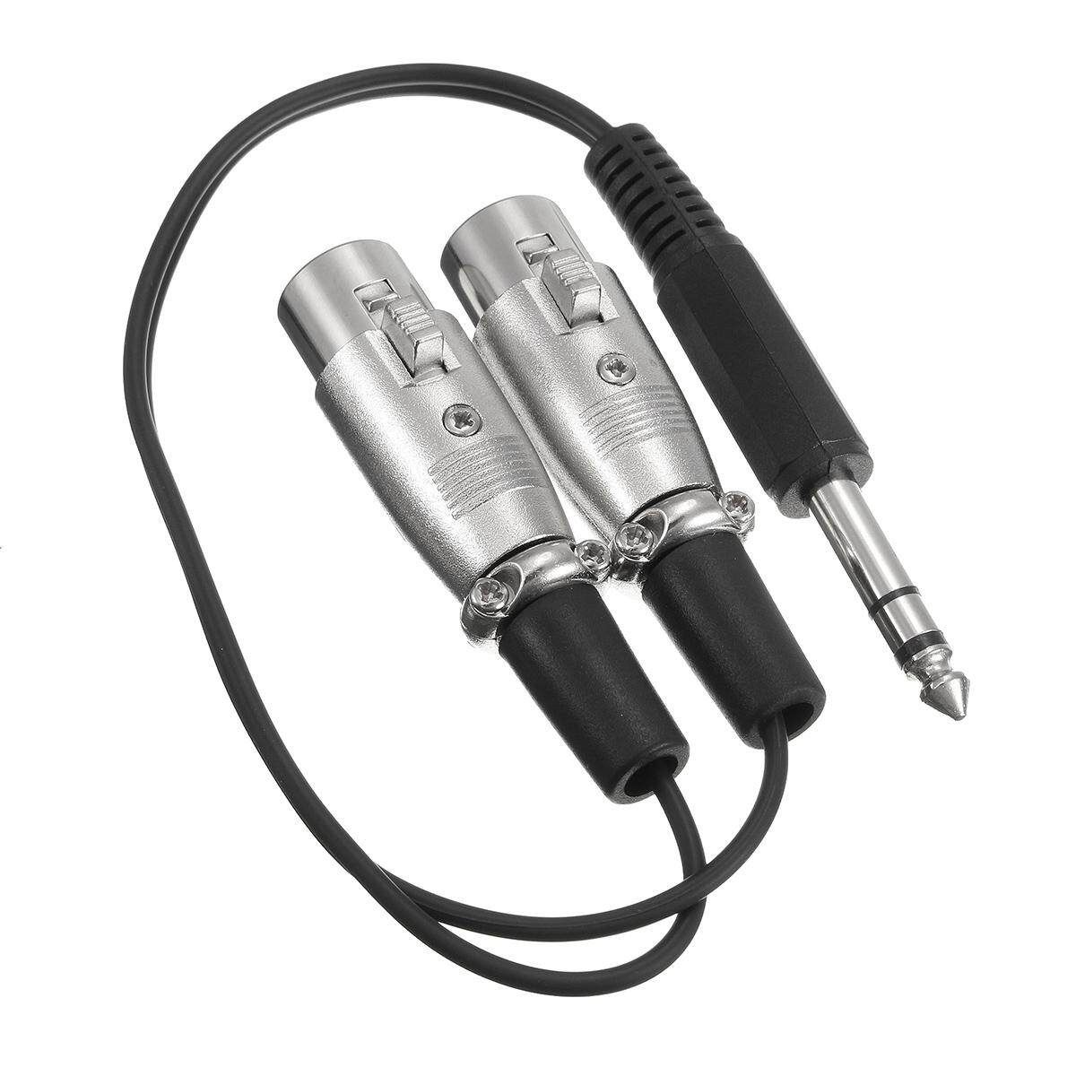 1/4'' 6.35mm Male TRS To Dual XLR Female Guitar Speaker Audio Splitter Y Cable