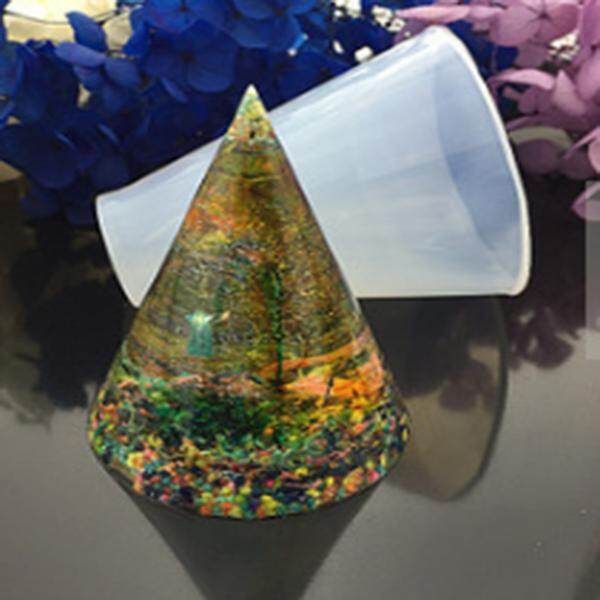 Pyramid Silicone Mold Resin Pendant Jewelry Necklace Hand Crafts Making Tool#40mm 40mm