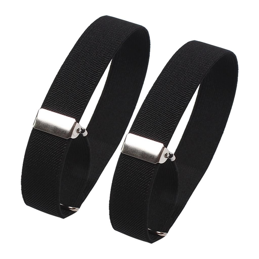 2 Pieces Adjustable Shirt Sleeve Holders Arm Bands Ladies Unisex Black