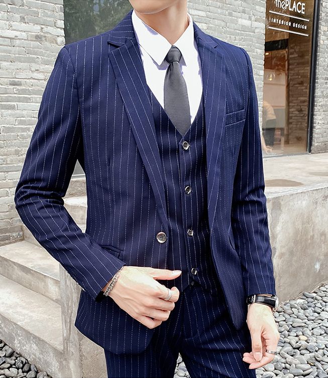 (navy Blue)Boutique Vest 5XL Large Size Men's Casual Slim Gentleman Fashion Business Comfortable British Style Dress Trend Breathable Vest ACU