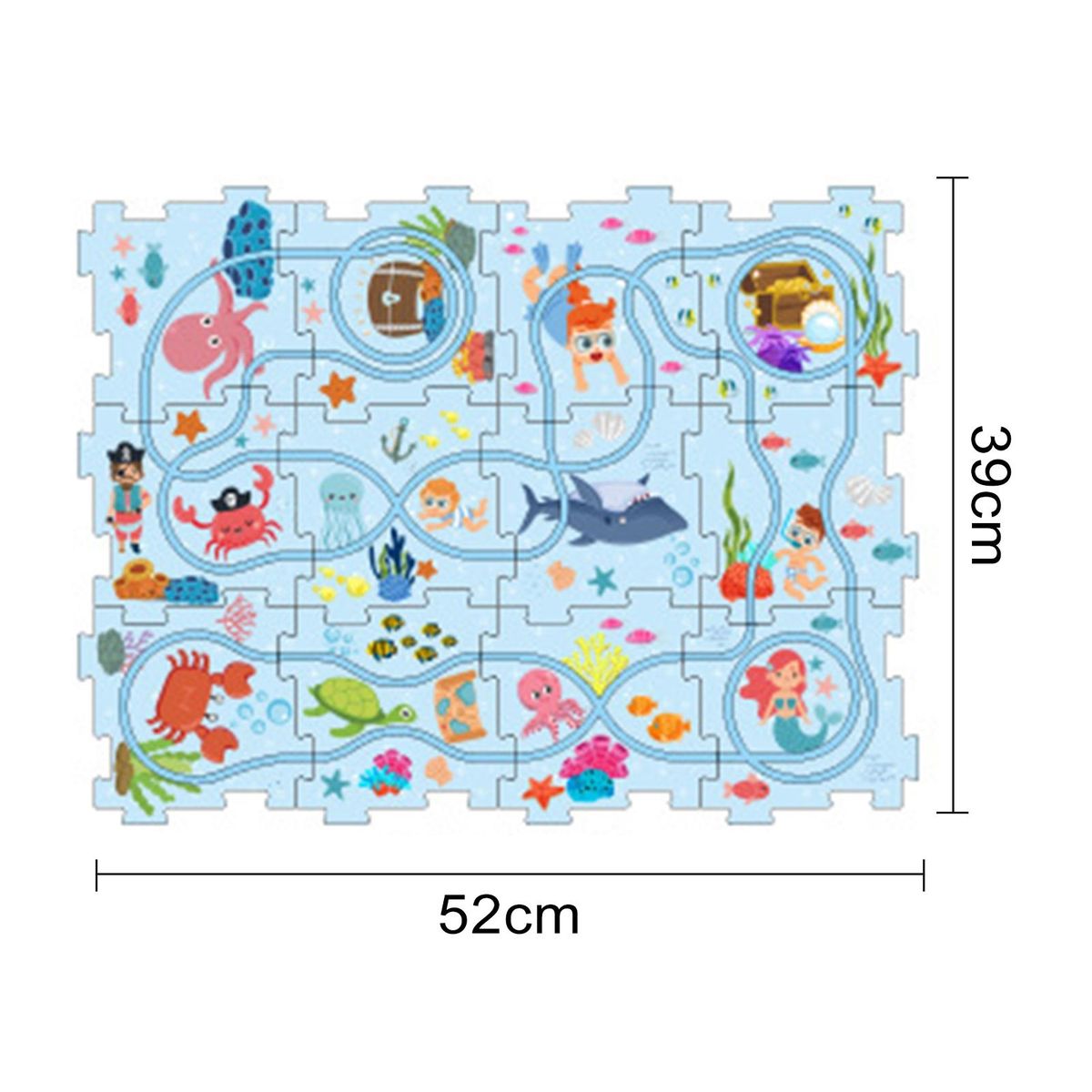 Track Building Toy City Map Puzzle Rail Car Set Exciting for Kids Light Blue