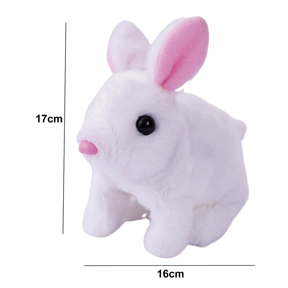 Bunny Toy Adorable Walking Bunny Plush Toy Battery-powered for Kids White