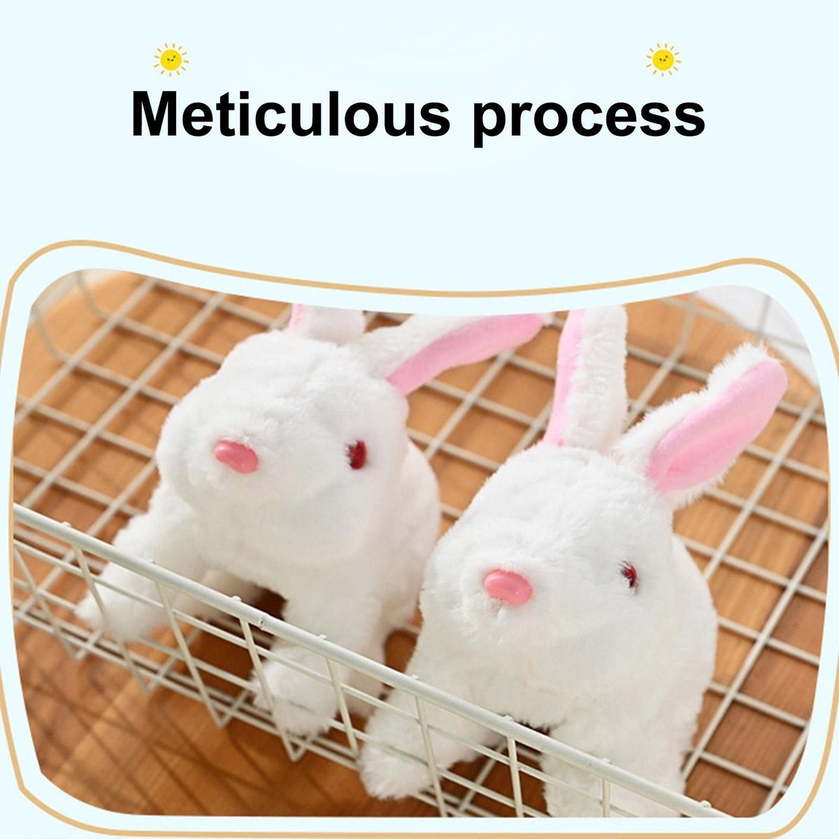 Bunny Toy Adorable Walking Bunny Plush Toy Battery-powered for Kids White