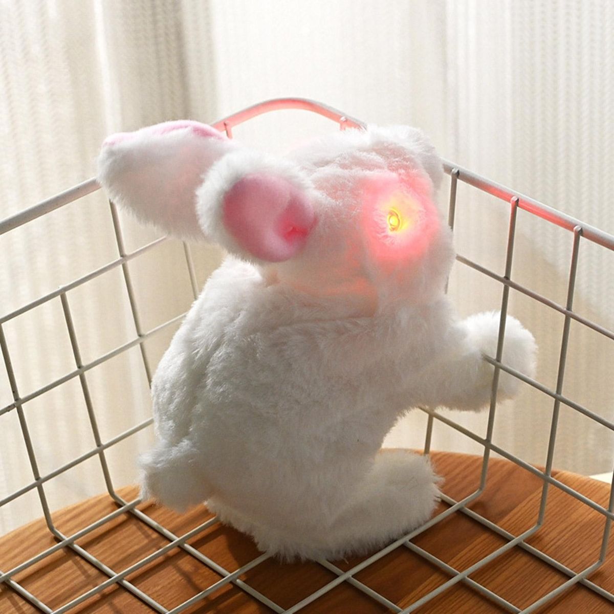 Bunny Toy Adorable Walking Bunny Plush Toy Battery-powered for Kids White