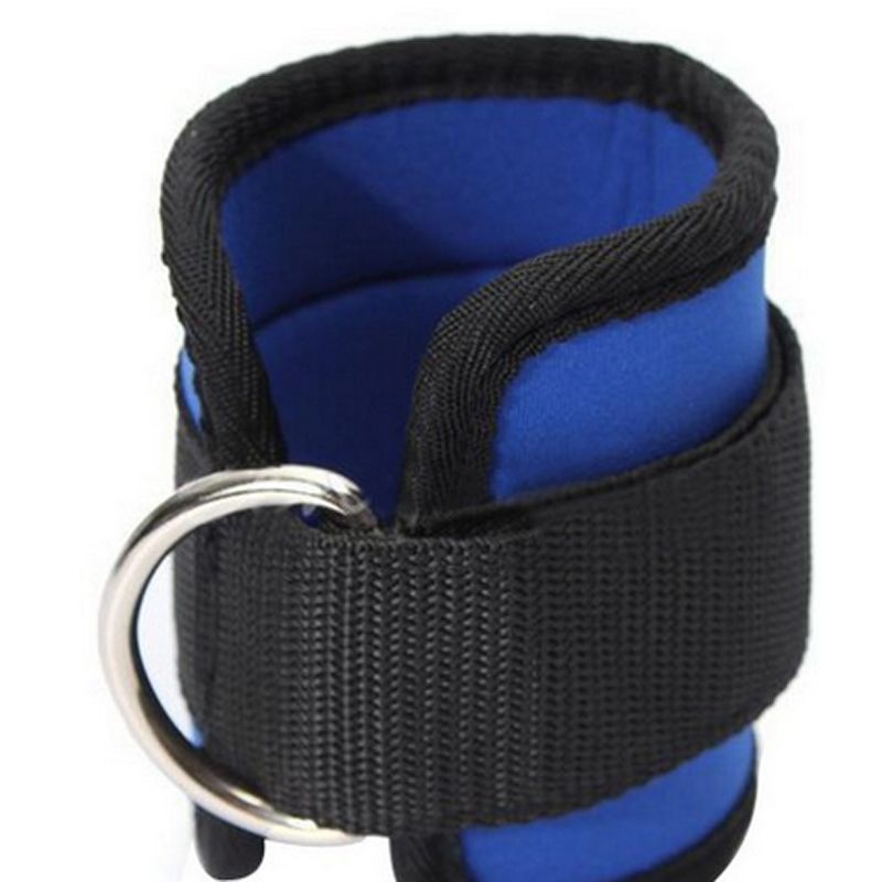 （Black）D-Ring Ankle Anchor Strap Belt Gym Cable Attachment Thigh Leg Strap Lifting Fitness Exer RA