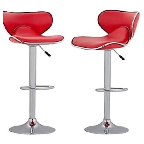 Adjustable Height Bar Stool - Set Of 2 - Red