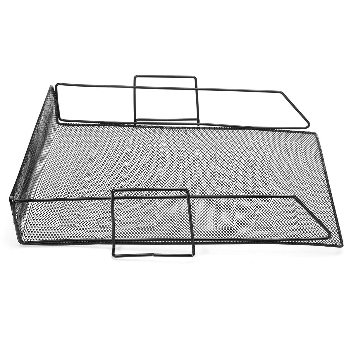 4 Layers Metal Document Trays Desktop Stackable Letter Trays File Organizers Black