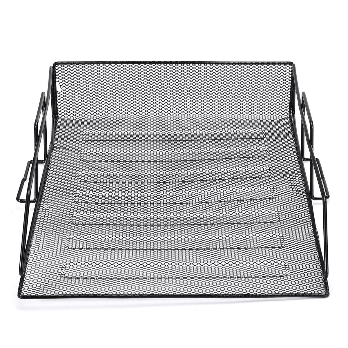 4 Layers Metal Document Trays Desktop Stackable Letter Trays File Organizers Black