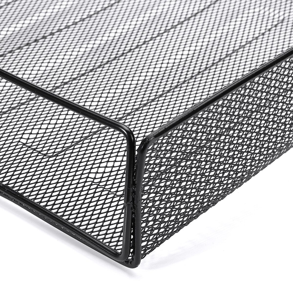 4 Layers Metal Document Trays Desktop Stackable Letter Trays File Organizers Black