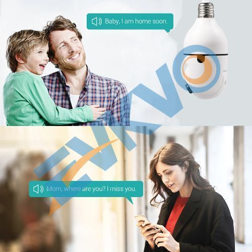 3MP PTZ Wifi IP Mini Camera E27 Bulb Security Surveillance Smart Home Monitoring CCTV LED IR Light
